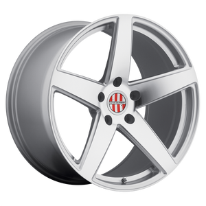 18x10 5x130 Victor Equipment Wheels Baden Silver With Mirror Cut Face 50 offset 71.5 hub