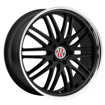 18x9.5 5x130 Victor Equipment Wheels Lemans Gloss Black With Mirror Cut Lip 49 offset 71.5 hub