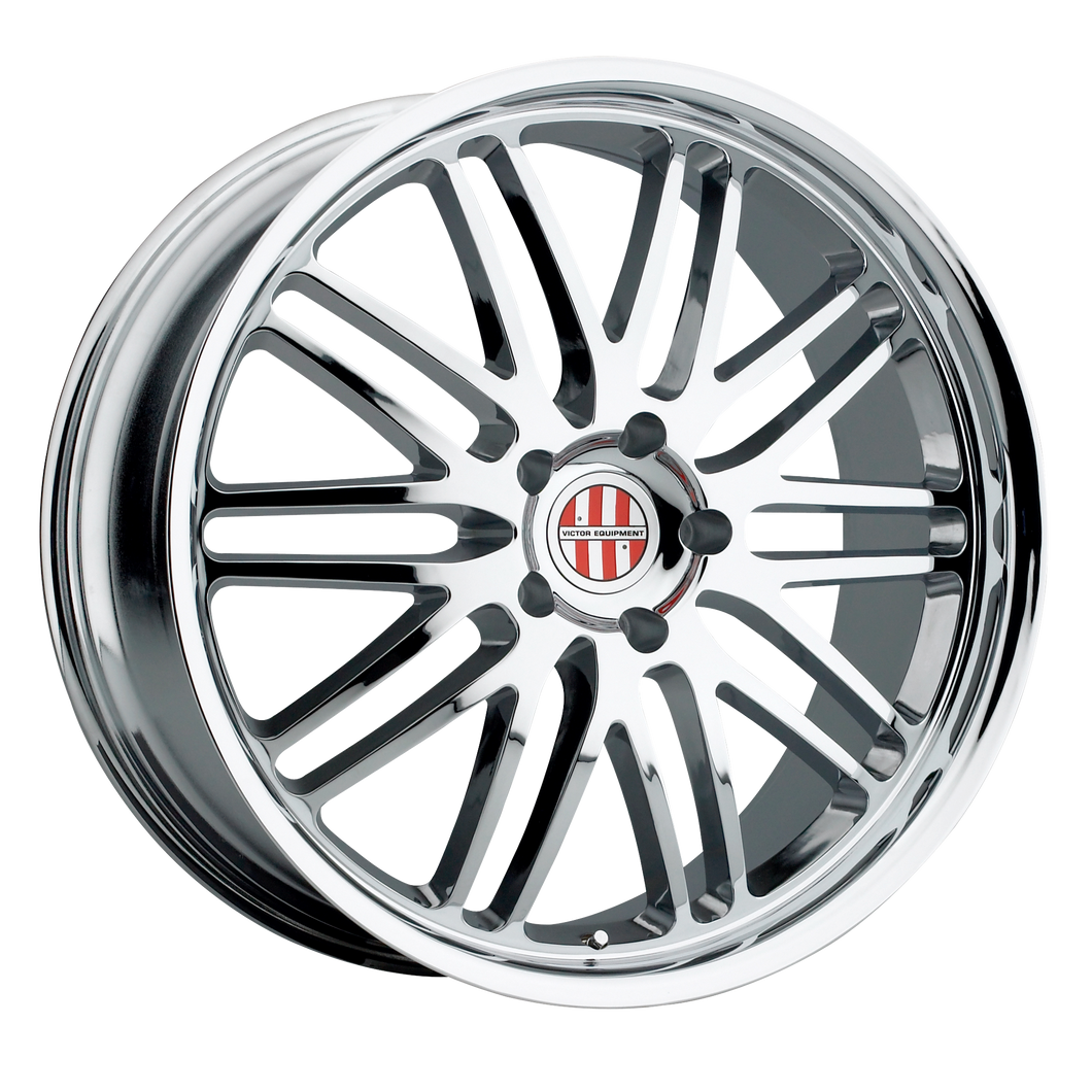 20x11 5x130 Victor Equipment Wheels Lemans Chrome 49 offset 71.5 hub