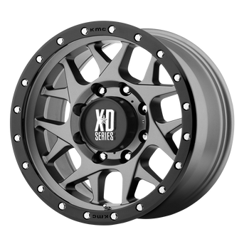 20x9 8x180 XD Series Offroad Wheels XD127 Bully Matte Gray Black Ring 0 offset 124.2 hub