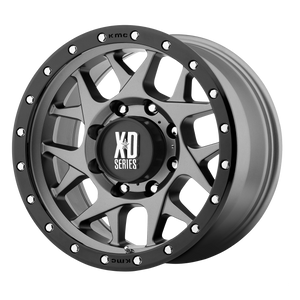 17x9 5x120 XD Series Offroad Wheels XD127 Bully Matte Gray Black Ring -12 offset 65.1 hub