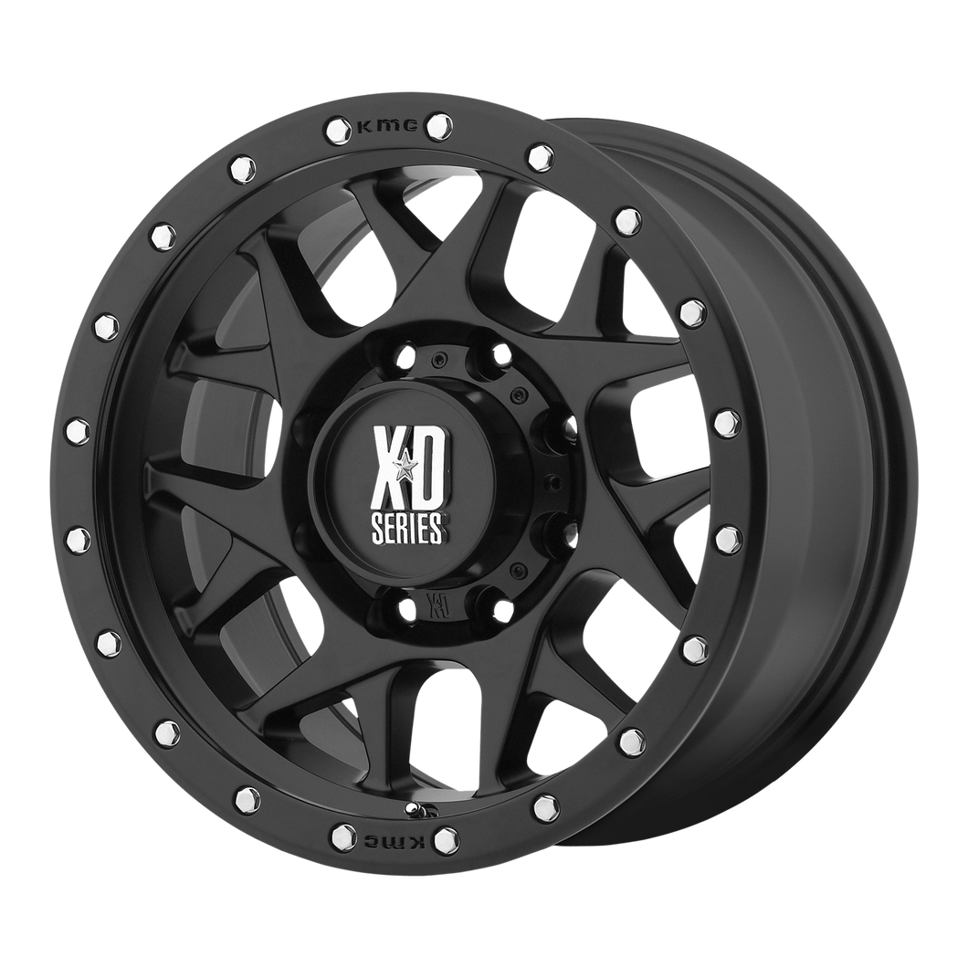 20x9 6x135 XD Series Offroad Wheels XD127 Bully Satin Black With Reinforcing Ring 0 offset 87.1 hub