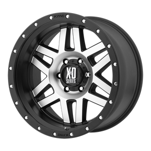 16x8 5x114.3 XD Series Offroad Wheels XD128 Machete Machined Face Black Ring 0 offset 72.6 hub