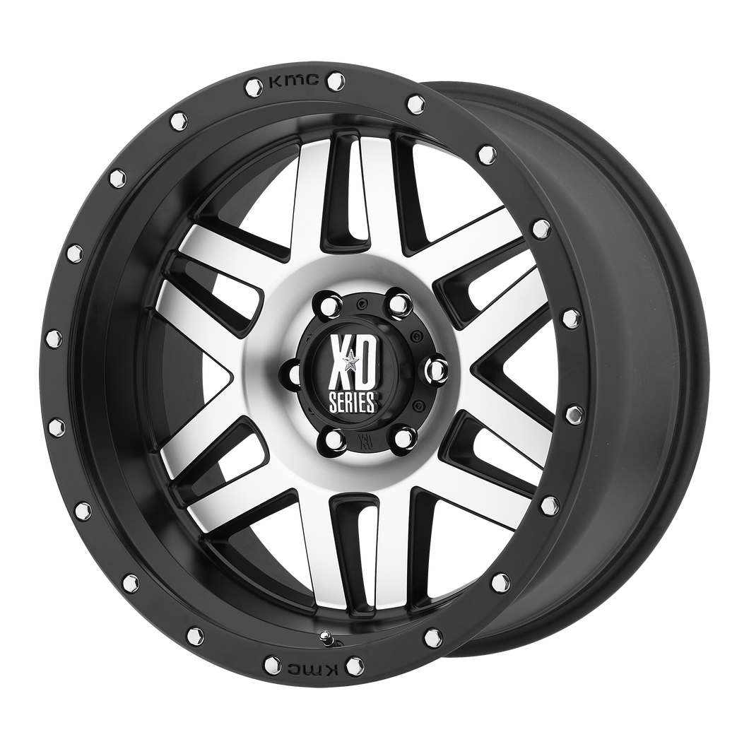 16x8 5x114.3 XD Series Offroad Wheels XD128 Machete Machined Face Black Ring 0 offset 72.6 hub