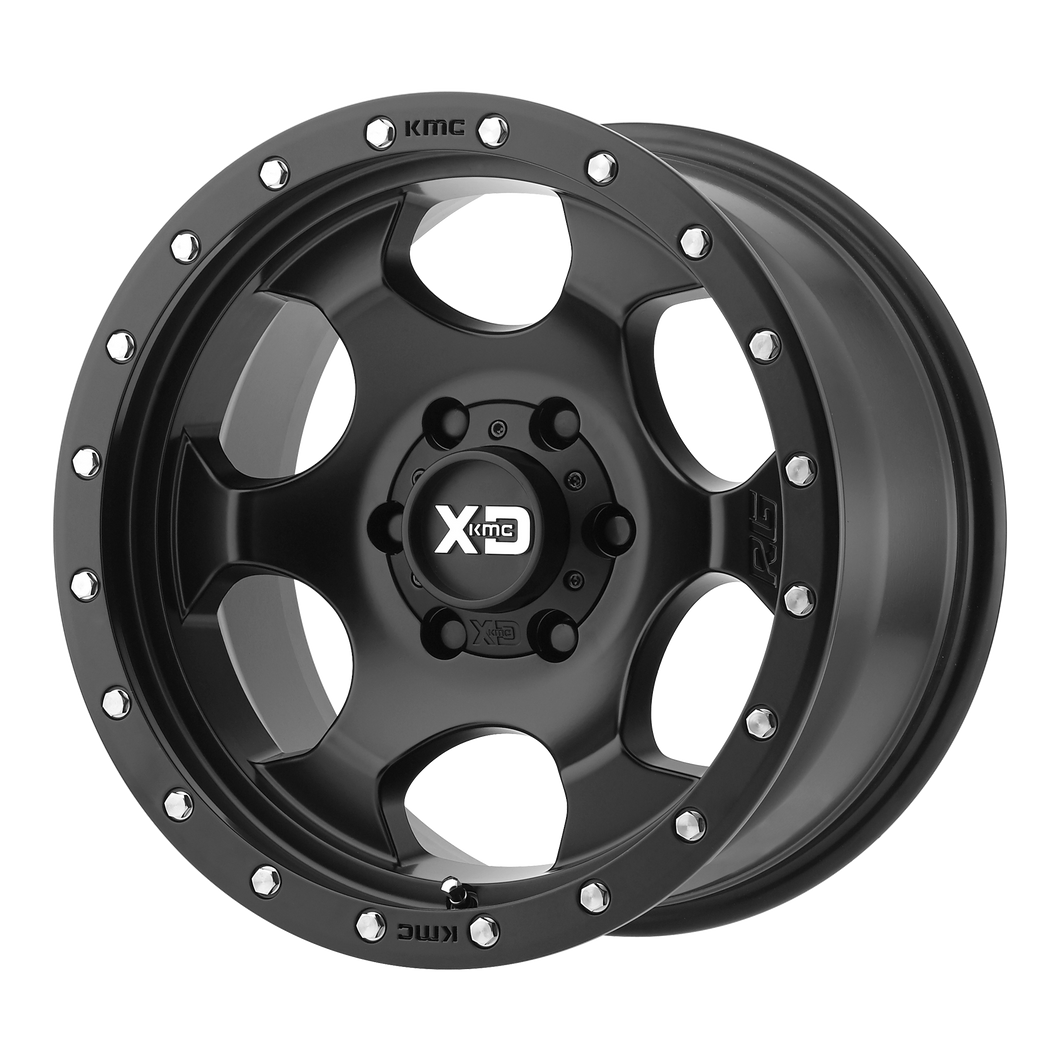 17x8.5 6x114.3 XD Series Offroad Wheels XD131 RG1 Satin Black With Reinforcing Ring 25 offset 72.6 hub