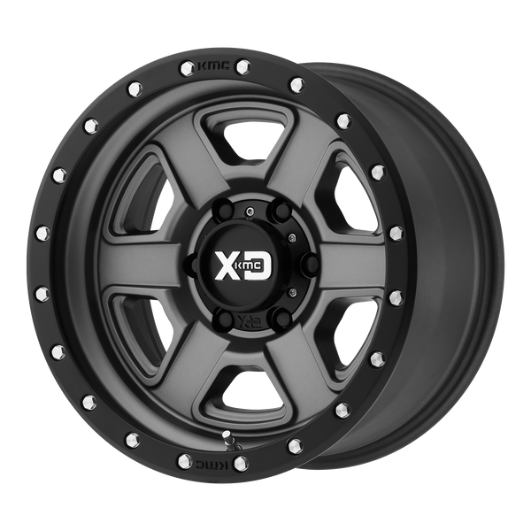 17x9 5x127 XD Series Offroad Wheels XD133 Fusion Off-Road Satin Gray With Satin Black Lip -12 offset 72.6 hub