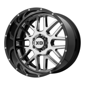 22x10 5x139.7 XD Series Offroad Wheels XD201 Grenade Chrome Center Gloss Black Milled Lip -18 offset 78 hub