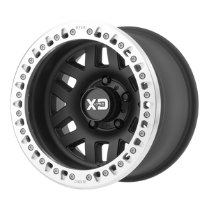 17x9 5x114.3 XD Series Offroad Wheels XD229 Machete Crawl Satin Black Machined Bead Ring -38 offset 72.6 hub