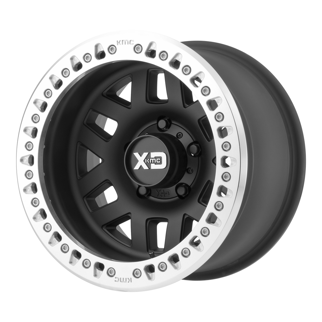 17x9 5x114.3 XD Series Offroad Wheels XD229 Machete Crawl Satin Black Machined Bead Ring -38 offset 72.6 hub