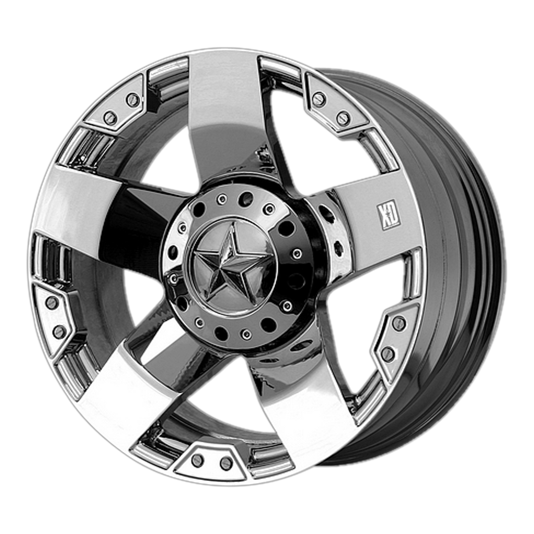 20x10 6x135/6x139.7 XD Series Offroad Wheels XD775 Rockstar Chrome -24 offset 106.25 hub