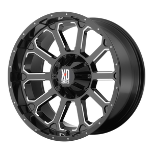 18x9 5x139.7/5x150 XD Series Offroad Wheels XD806 Bomb Gloss Black With Milled Accents 0 offset 110.5 hub