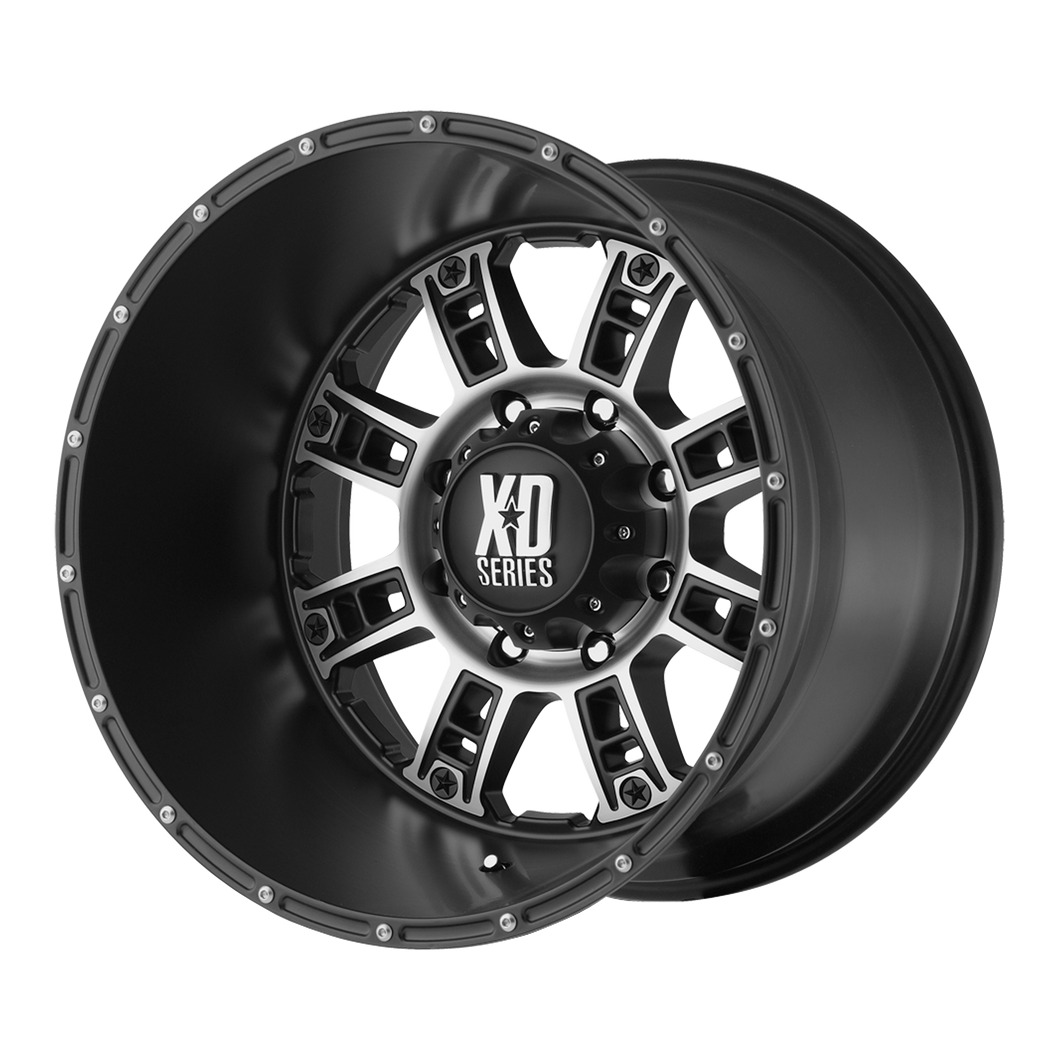 20x9 6x114.3 XD Series Offroad Wheels XD809 Riot Matte Black Machined 18 offset 72.6 hub