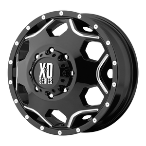 17x6 8x165.1 XD Series Offroad Wheels XD814 Crux Gloss Black With Milled Accents -134 offset 125.5 hub