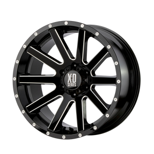 20x10 5x139.7 XD Series Offroad Wheels XD818 Heist Gloss Black Milled -24 offset 78 hub