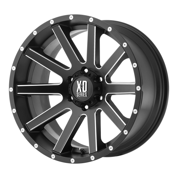 20x10 6x139.7 XD Series Offroad Wheels XD818 Heist Satin Black Milled -24 offset 106.25 hub