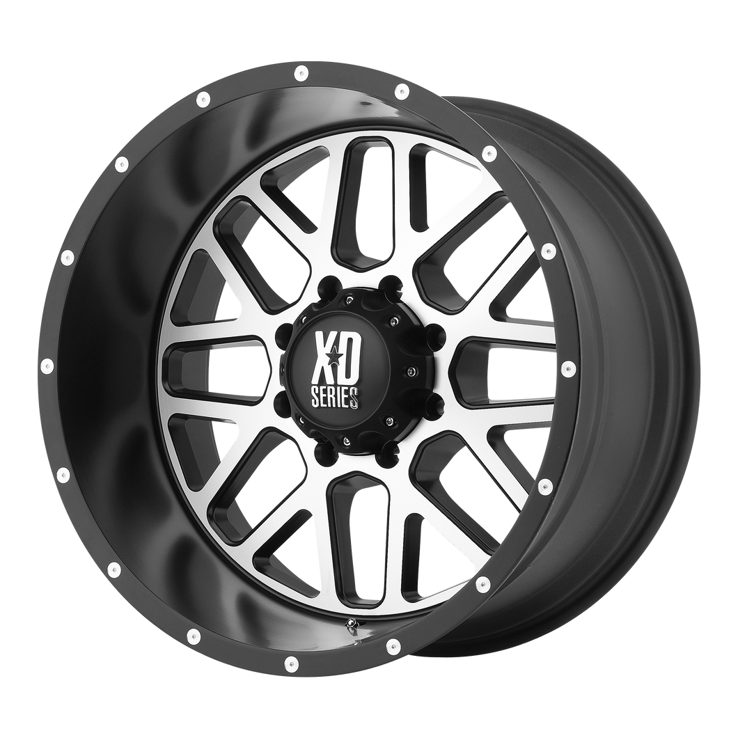 20x9 5x127 XD Series Offroad Wheels XD820 Grenade Satin Black Machined Face 18 offset 78.3 hub