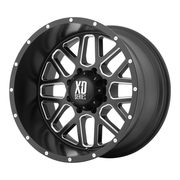20x9 8x180 XD Series Offroad Wheels XD820 Grenade Satin Black Milled 18 offset 124.2 hub