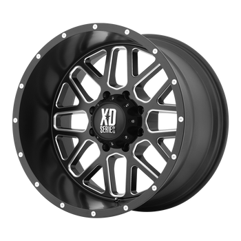 18x9 5x127 XD Series Offroad Wheels XD820 Grenade Satin Black Milled 18 offset 78.3 hub
