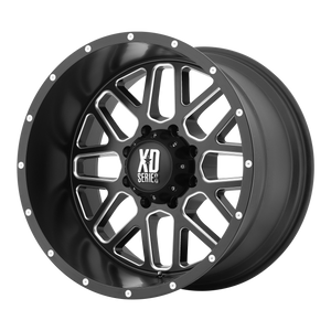 22x12 6x139.7 XD Series Offroad Wheels XD820 Grenade Satin Black Milled -44 offset 106.25 hub