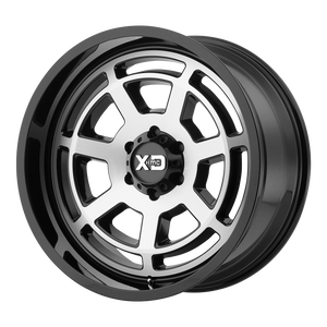 20x10 5x127 XD Series Offroad Wheels XD824 Bones Gloss Black Machined Face -24 offset 78.3 hub