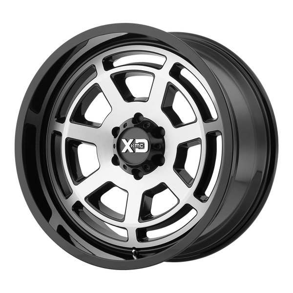 20x10 5x127 XD Series Offroad Wheels XD824 Bones Gloss Black Machined Face -24 offset 78.3 hub