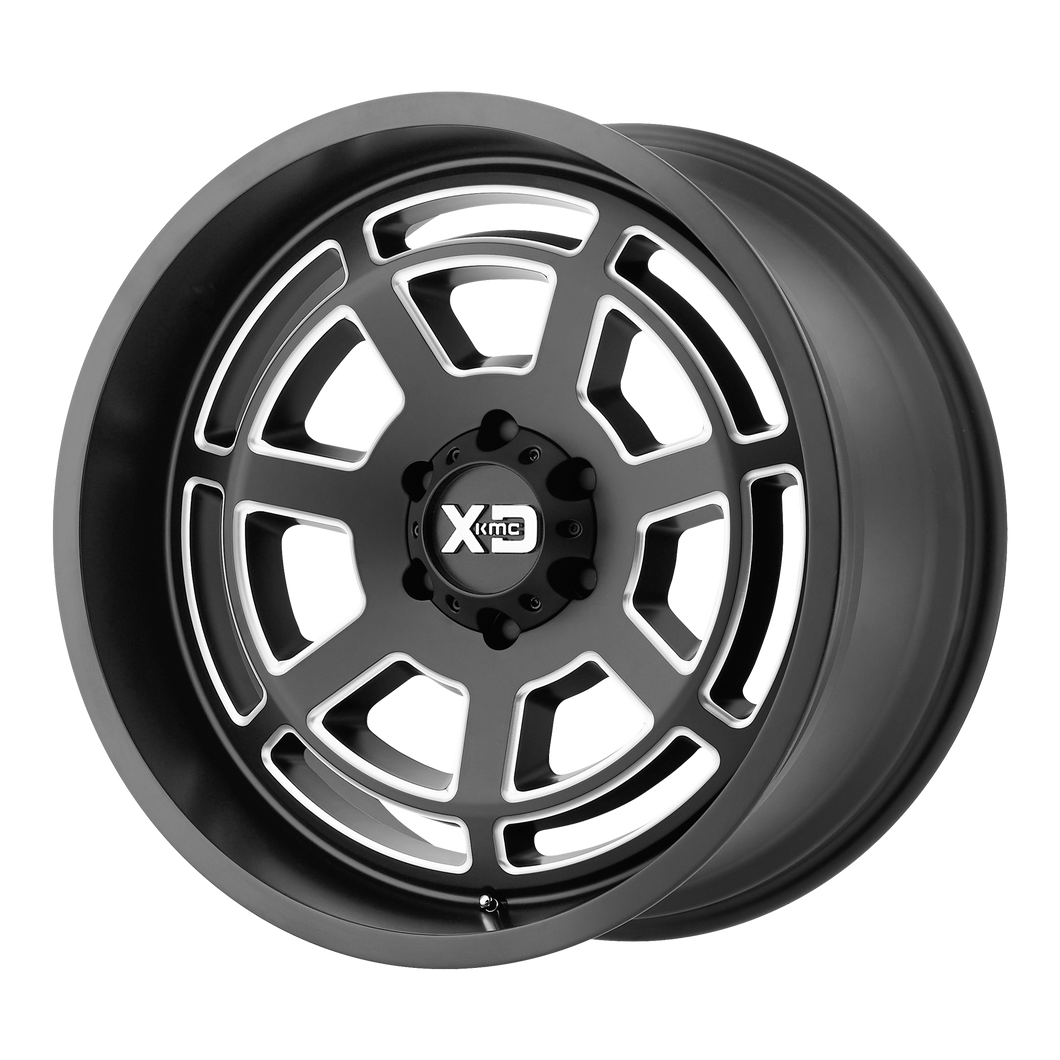 20x9 5x150 XD Series Offroad Wheels XD824 Bones Satin Black Milled 25 offset 110.5 hub