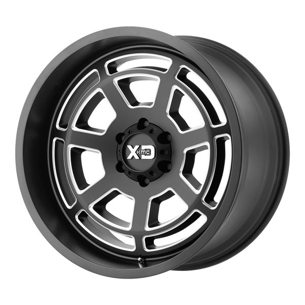 20x9 8x180 XD Series Offroad Wheels XD824 Bones Satin Black Milled 0 offset 124.2 hub