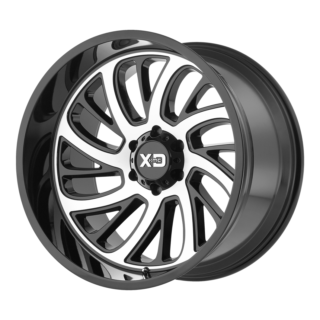 20x10 5x139.7 XD Series Offroad Wheels XD826 Surge Gloss Black With Machined Face -24 offset 108 hub