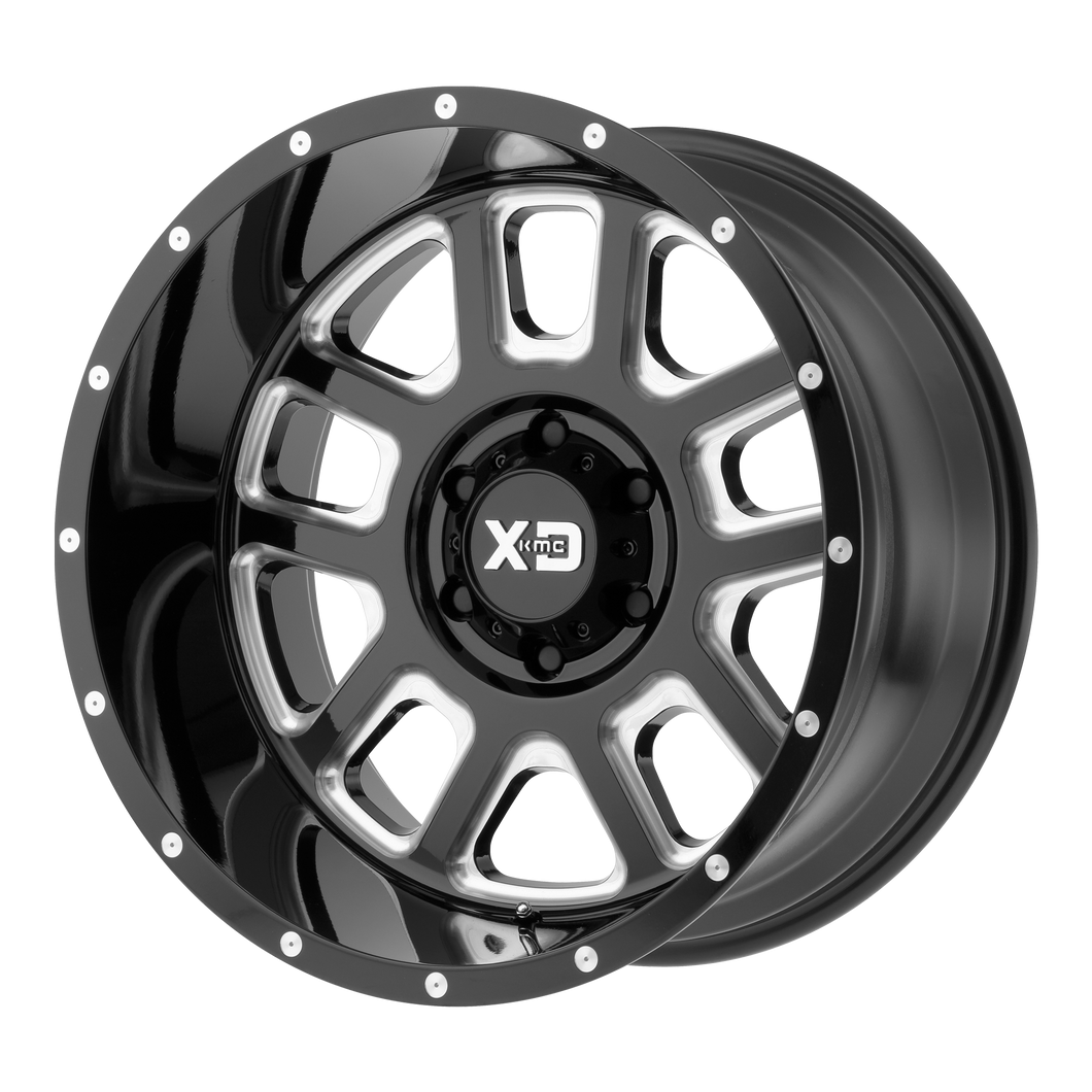 20x9 8x170 XD Series Offroad Wheels XD828 Delta Gloss Black Milled 0 offset 125.5 hub