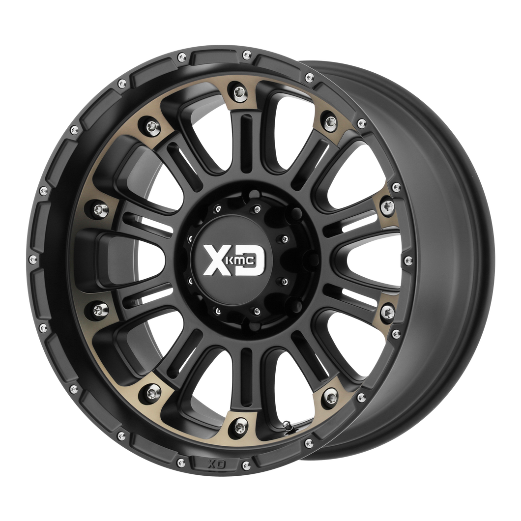 20x9 8x170 XD Series Offroad Wheels XD829 Hoss 2 Satin Black Machined Dark Tint -12 offset 125.5 hub