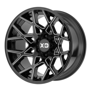 20x10 5x127 XD Series Offroad Wheels XD831 Chopstix Gloss Black Milled -24 offset 72.6 hub