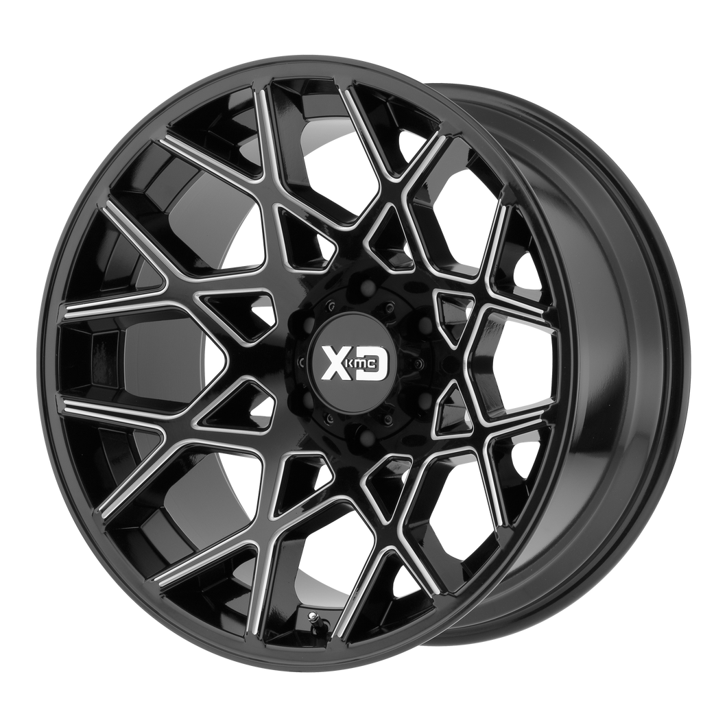 20x12 5x139.7 XD Series Offroad Wheels XD831 Chopstix Gloss Black Milled -44 offset 78 hub