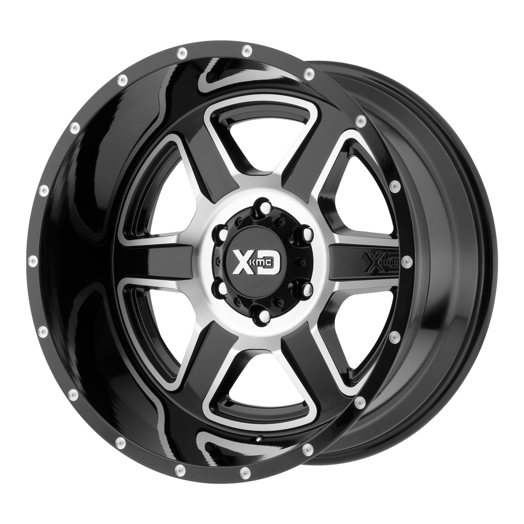 18x9 8x170 XD Series Offroad Wheels XD832 Fusion Gloss Black Machined 18 offset 125.5 hub