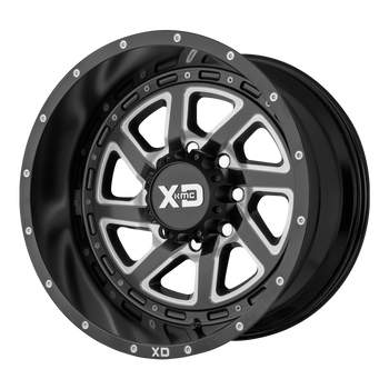 20x9 8x170 XD Series Offroad Wheels XD833 Recoil Satin Black Milled With Reversible Ring -12 offset 125.5 hub