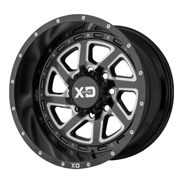 20x9 8x165.1 XD Series Offroad Wheels XD833 Recoil Satin Black Milled With Reversible Ring 18 offset 125.5 hub