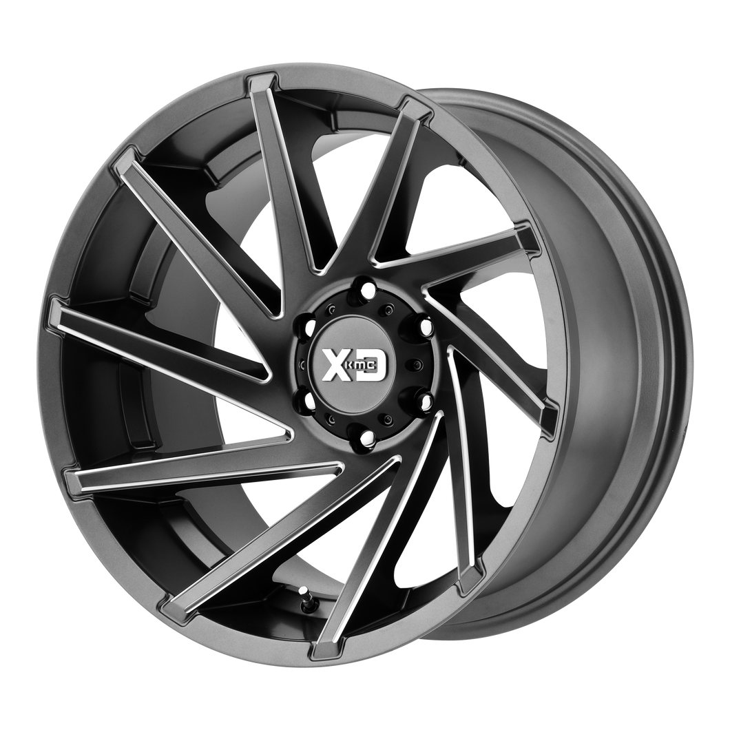 18x9 8x165.1 XD Series Offroad Wheels XD834 Cyclone Satin Gray Milled 0 offset 125.5 hub