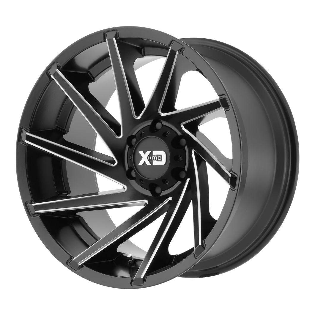 20x12 6x139.7 XD Series Offroad Wheels XD834 Cyclone Satin Black Milled -44 offset 106.25 hub