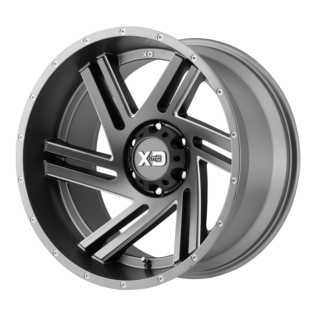 17x9 6x114.3 XD Series Offroad Wheels XD835 Swipe Satin Gray Milled 30 offset 72.6 hub