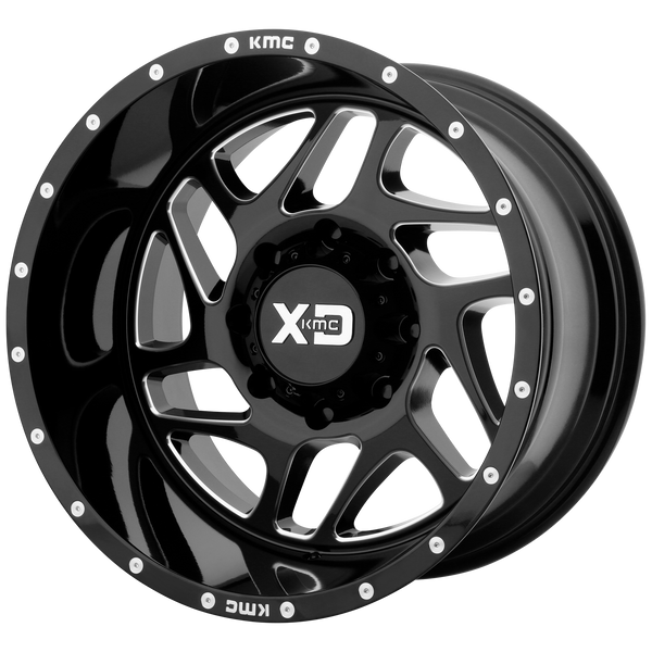 20x9 6x120 XD Series Offroad Wheels XD836 Fury Gloss Black Milled 18 offset 66.9 hub