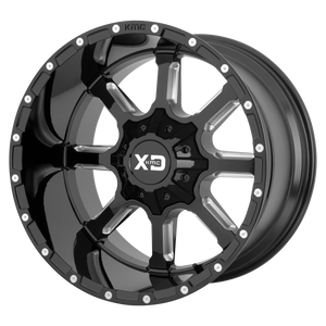 20x9 5x127/5x139.7 XD Series Offroad Wheels XD838 Mammoth Gloss Black Milled 18 offset 78.3 hub