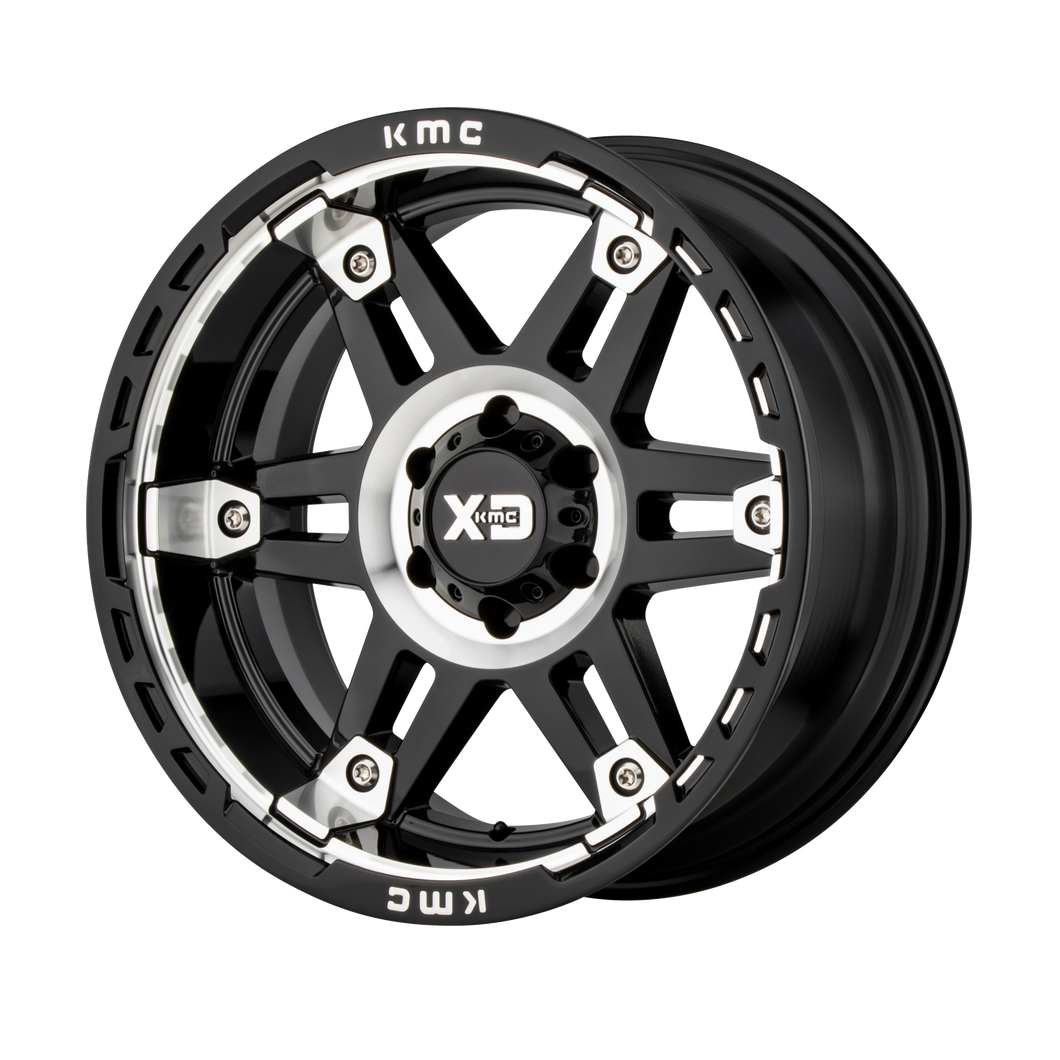 20x10 6x139.7 XD Series Offroad Wheels XD840 Spy 2 Gloss Black Machined -18 offset 106.25 hub