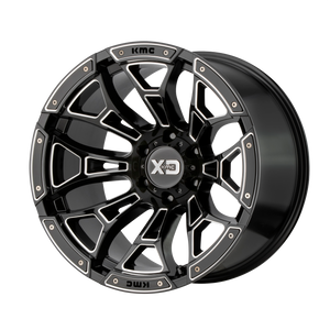 18x10 8x170 XD Series Offroad Wheels XD841 Boneyard Gloss Black Milled -18 offset 125.5 hub