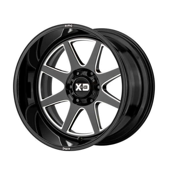 20x10 5x127 XD Series Offroad Wheels XD844 Pike Gloss Black Milled -18 offset 71.5 hub