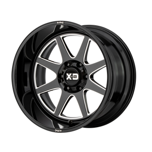 20x9 5x127 XD Series Offroad Wheels XD844 Pike Gloss Black Milled 0 offset 78.3 hub