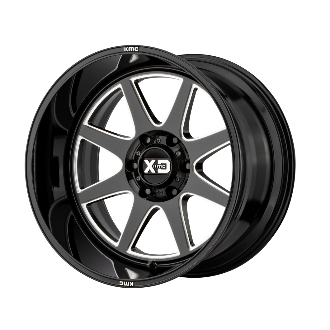 20x9 5x127 XD Series Offroad Wheels XD844 Pike Gloss Black Milled 0 offset 78.3 hub