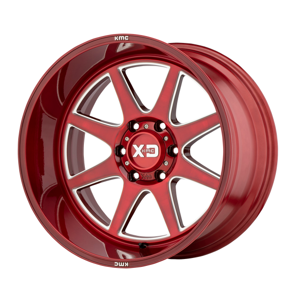 20x10 8x170 XD Series Offroad Wheels XD844 Pike Brushed Red With Milled Accent -18 offset 125.5 hub