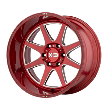 20x10 8x170 XD Series Offroad Wheels XD844 Pike Brushed Red With Milled Accent -18 offset 125.5 hub