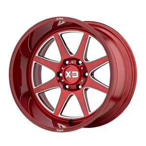 20x10 8x180 XD Series Offroad Wheels XD844 Pike Brushed Red With Milled Accent -18 offset 124.2 hub