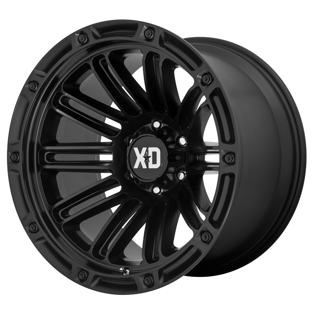 20x12 5x127 XD Series Offroad Wheels XD846 Double Deuce Satin Black -44 offset 71.5 hub