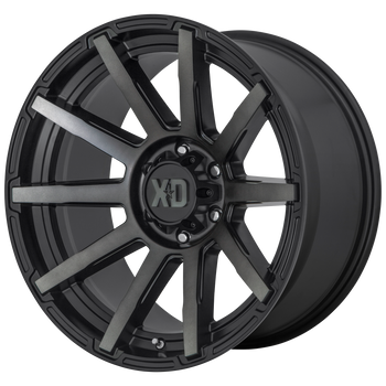 18x9 8x170 XD Series Offroad Wheels XD847 Outbreak Satin Black With Gray Tint 12 offset 125.1 hub